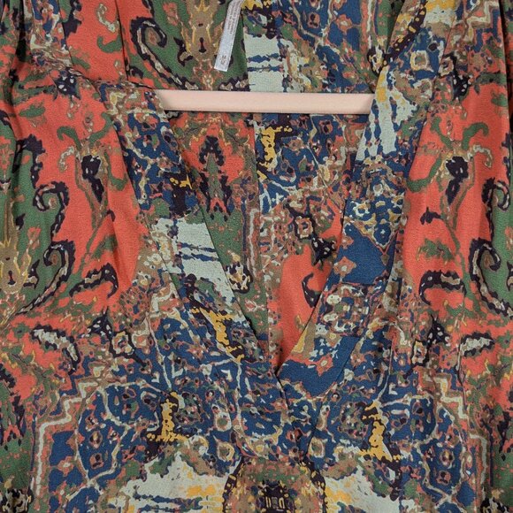 Free People Sleeveless V-Neck Swing Top Aztec Pattern M - Picture 6 of 9